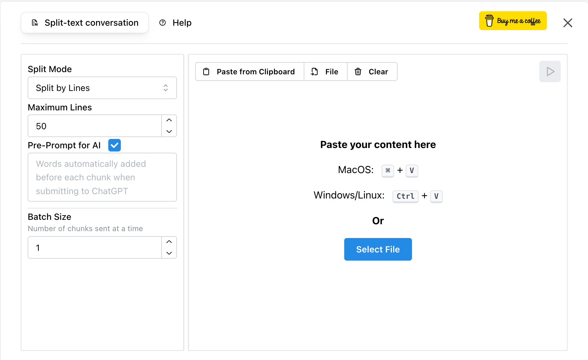 Paste your long text